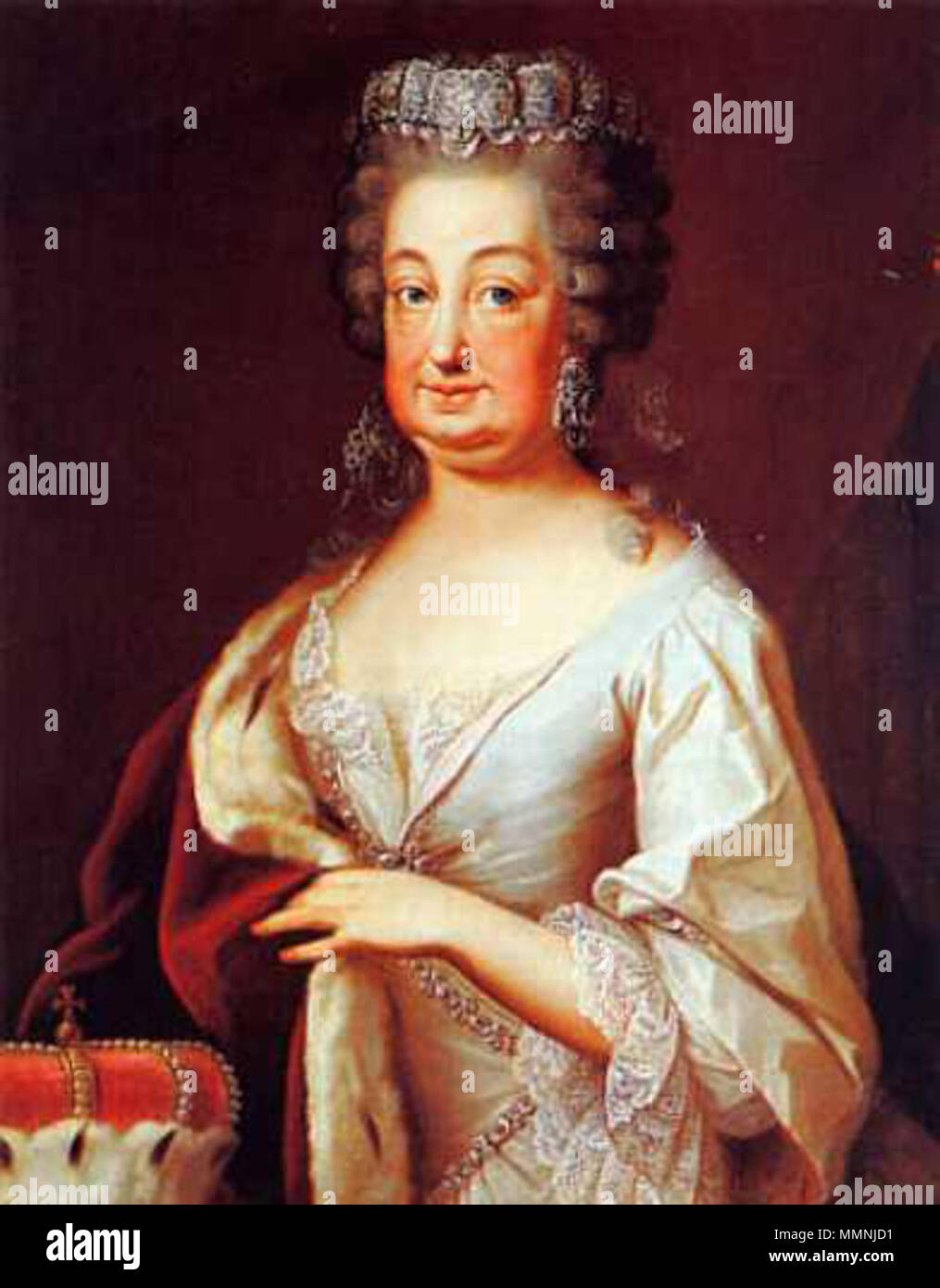 Portrait of Countess Palatine Elisabeth Auguste of Sulzbach (1721-1794). before 1787 (death of artist). 1721 Elisabeth Auguste Stock Photo