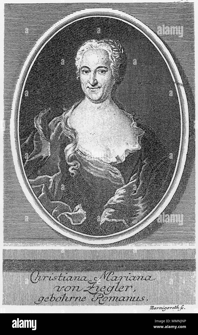 . English Portrait of Christiana Mariana von Ziegler (16951760) Deutsch Schriftstellerin