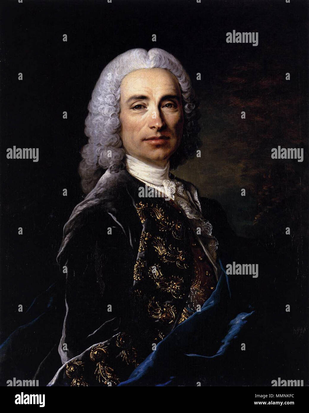 Louis Tocqué - Portrait of Marquis de Lucker - WGA22995 Stock Photo