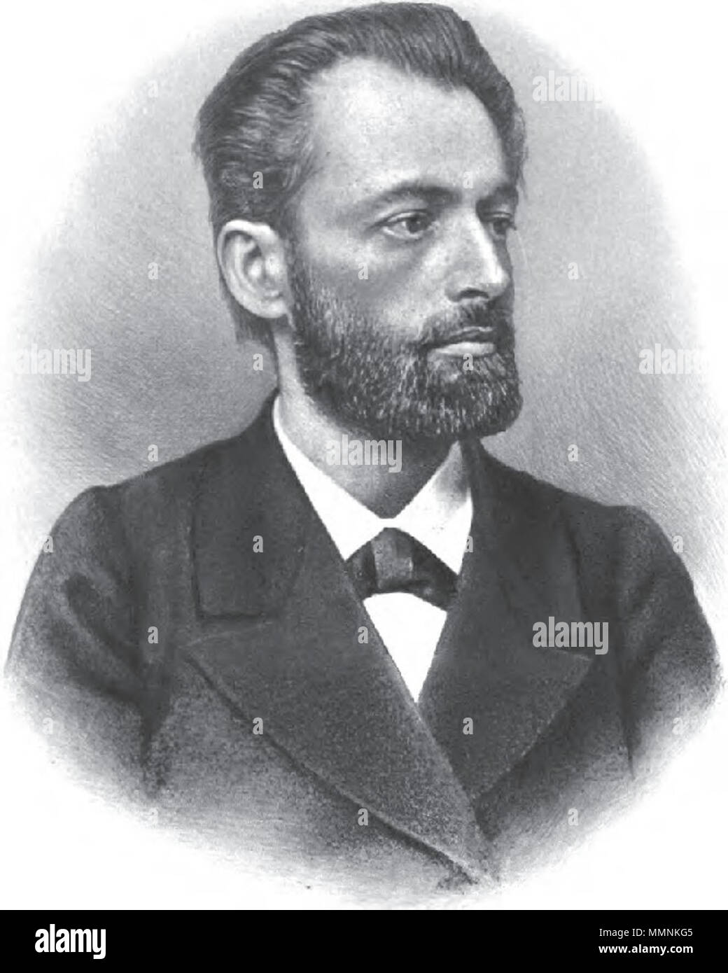 . English: Vasile Conta. Engraving from photo. Text below the image: 'Imp. Ch Wittmann' (i.e. printed by Charles Wittmann, Paris) ??????????????: ?????????+?? ??????????, ?????????????? ?? ????????????????????.  . photo - prior to 1882, engraving - prior to 1895. unknown, no indication in book. Vasile Conta Stock Photo