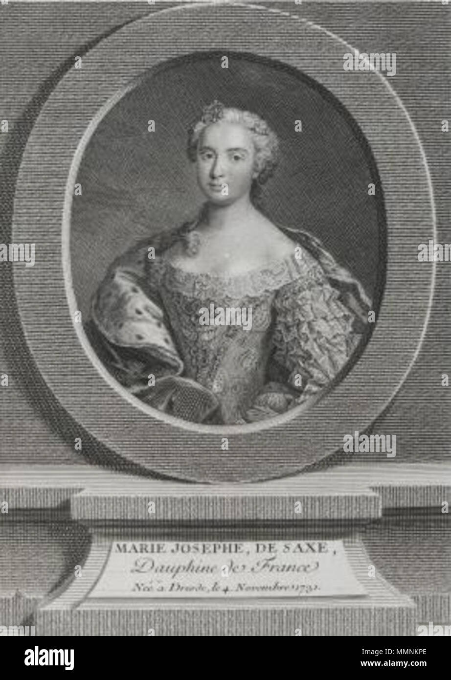 The Princess Marie Josèphe of Saxony, Dauphine of France by Johan Georg Wille Stock Photo