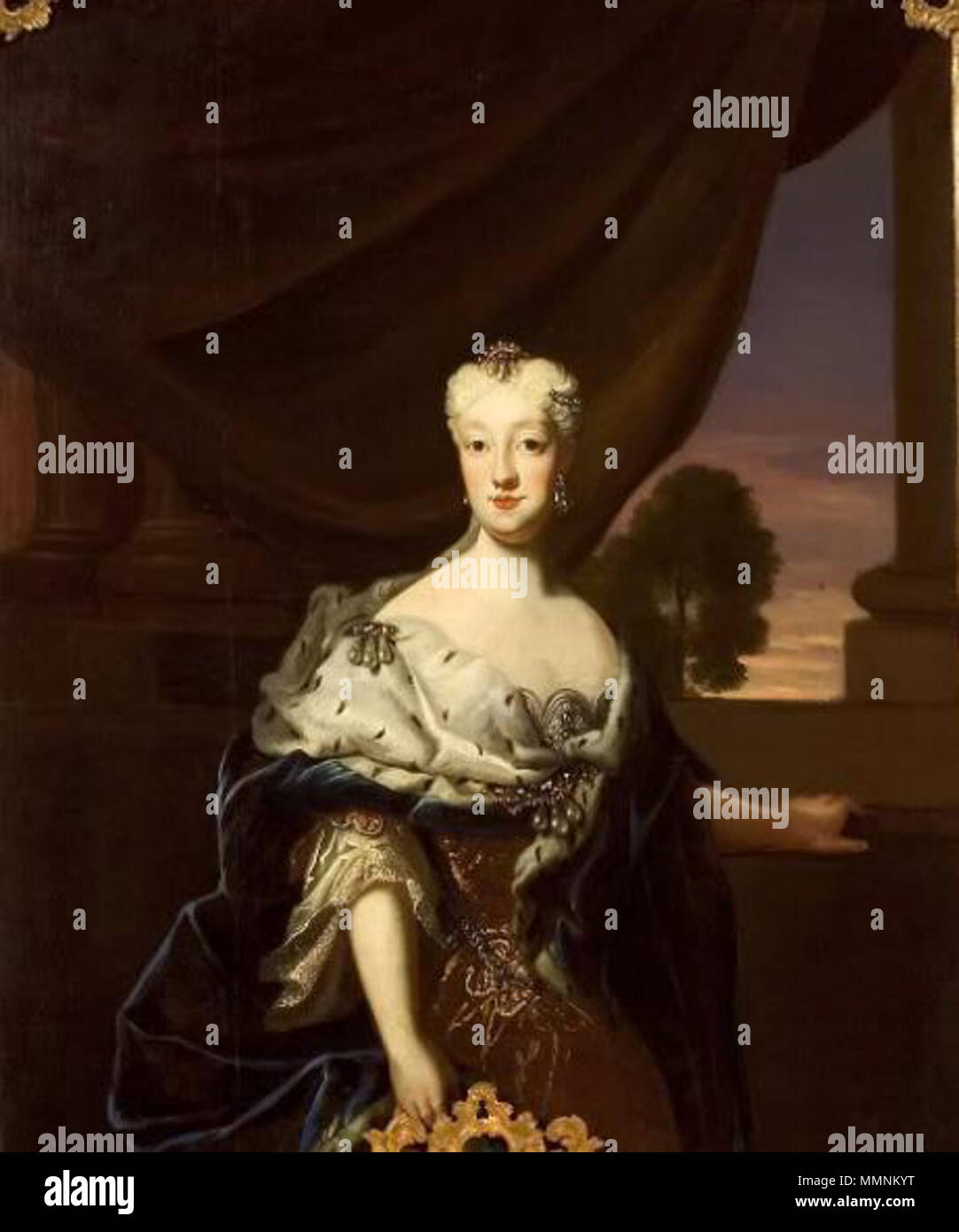 .  English: State Portrait of Maria Anna Josepha of Bavaria, Margrave of Baden-Baden  . circa 1750. Maria Anna Josefa Auguste von Bayern by Ludwig Ivenet, Rastatt Stock Photo