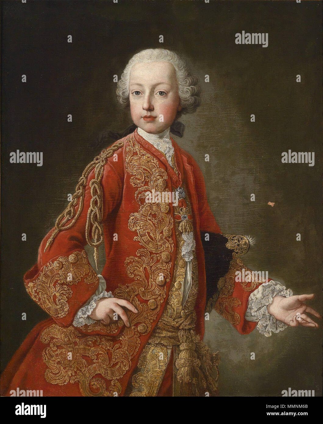 .  Deutsch: Bildnis Kaiser Joseph II. (1741-1790) als jugendlicher Erzherzog  . before 1770. Martin van Meytens (workshop) Joseph II in his youth Stock Photo