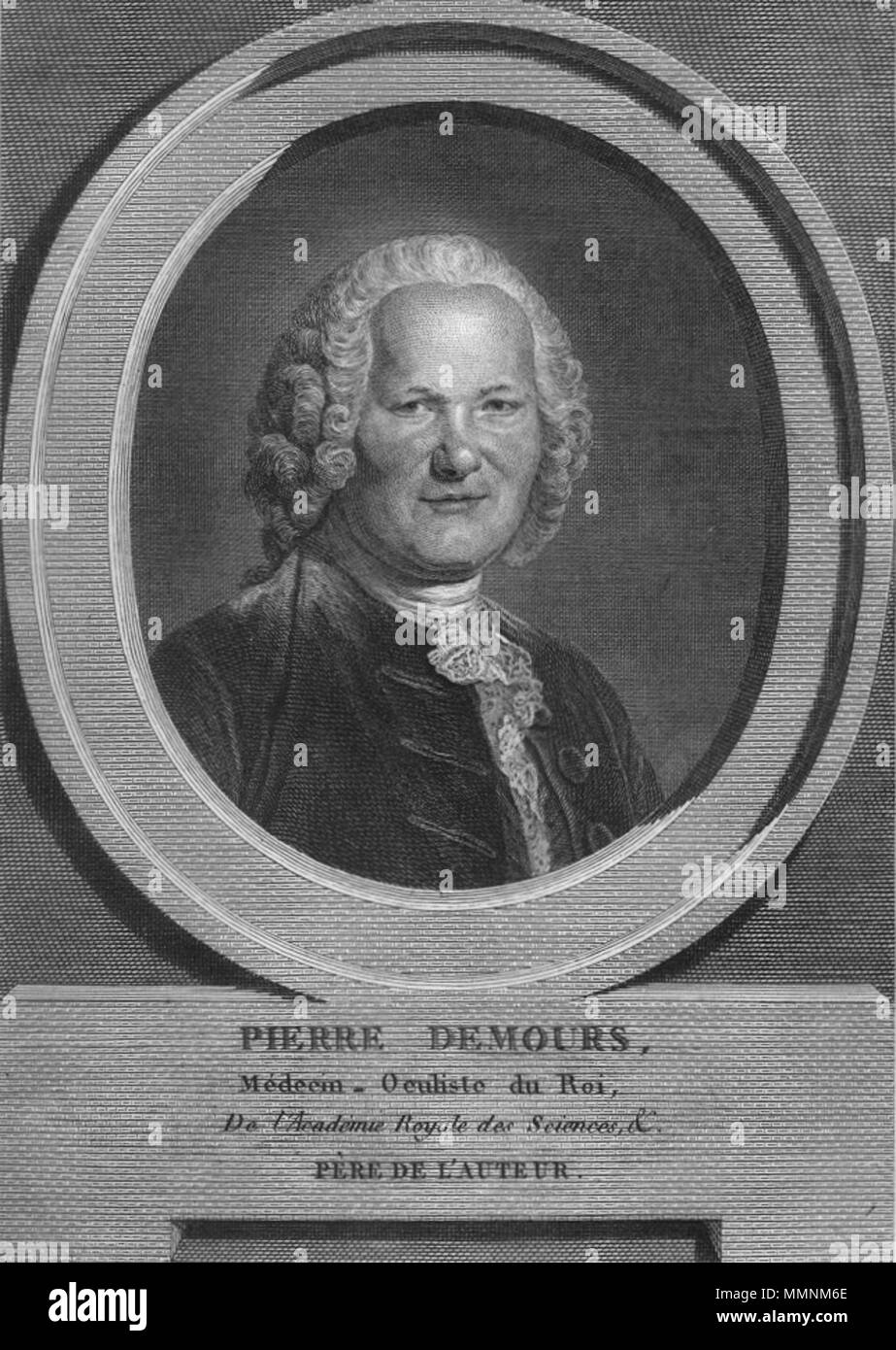 Portrait of Pierre Demours (1702-1795), French physician. 1792. Pierre Demours Masquelier 1792 Stock Photo