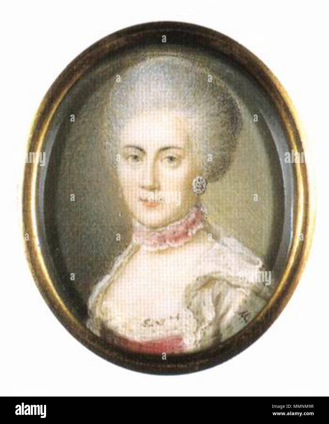 Marie Antoinette portrait in Baroque frame Var.2. 