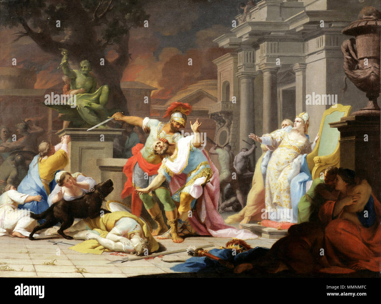 The Death of Priam.. 1756. Kuntze Death of Priam Stock Photo Alamy