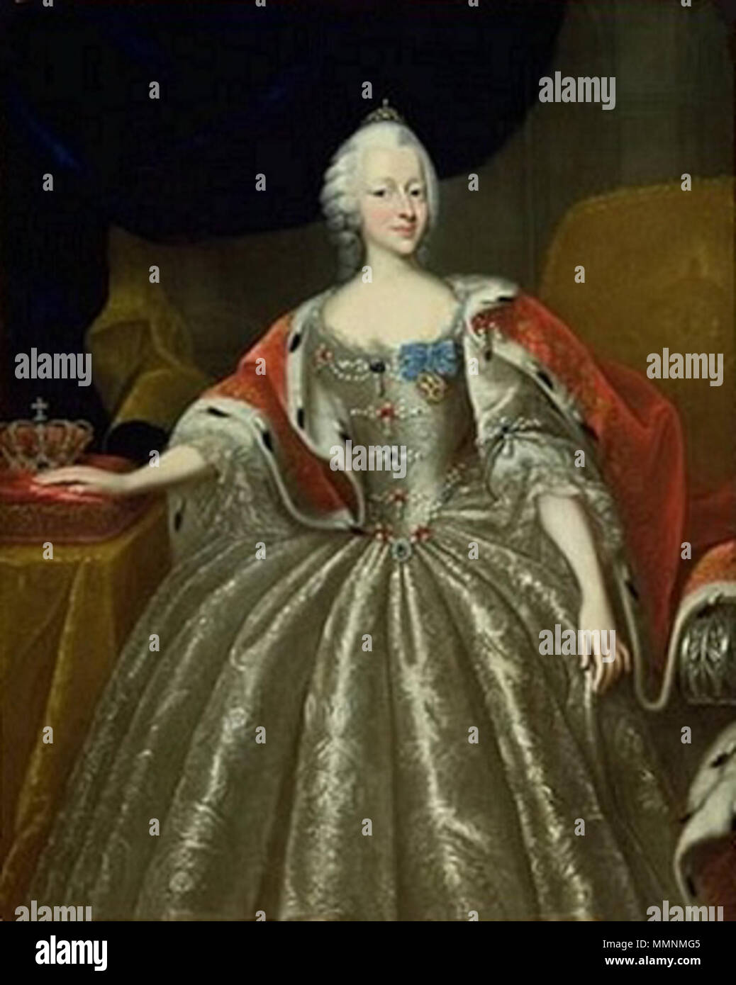 English: Portrait of Louise of Denmark (1726–1756), Duchess of Saxe-Hildburghausen . before 1756. Wahl - Louise of Denmark, Statens Museum for Kunst Stock Photo