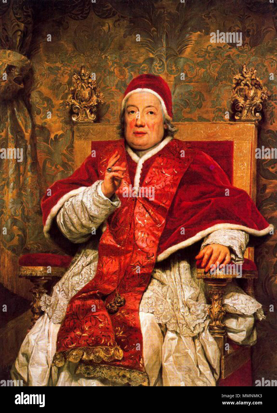 Portrait of Clemens XIII. 1758. Papa Clemente XIII Rezzonico Stock