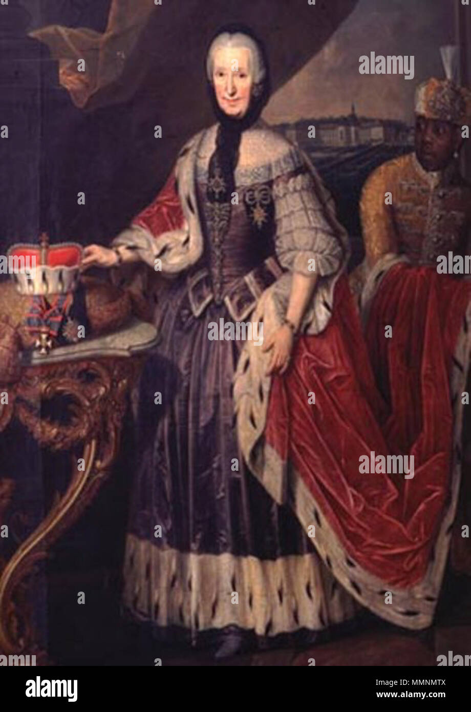 . Portrait of Countess Palatine Francisca Christina of Sulzbach (1696-1776)  . 18th century. 1696 Franziska Stock Photo