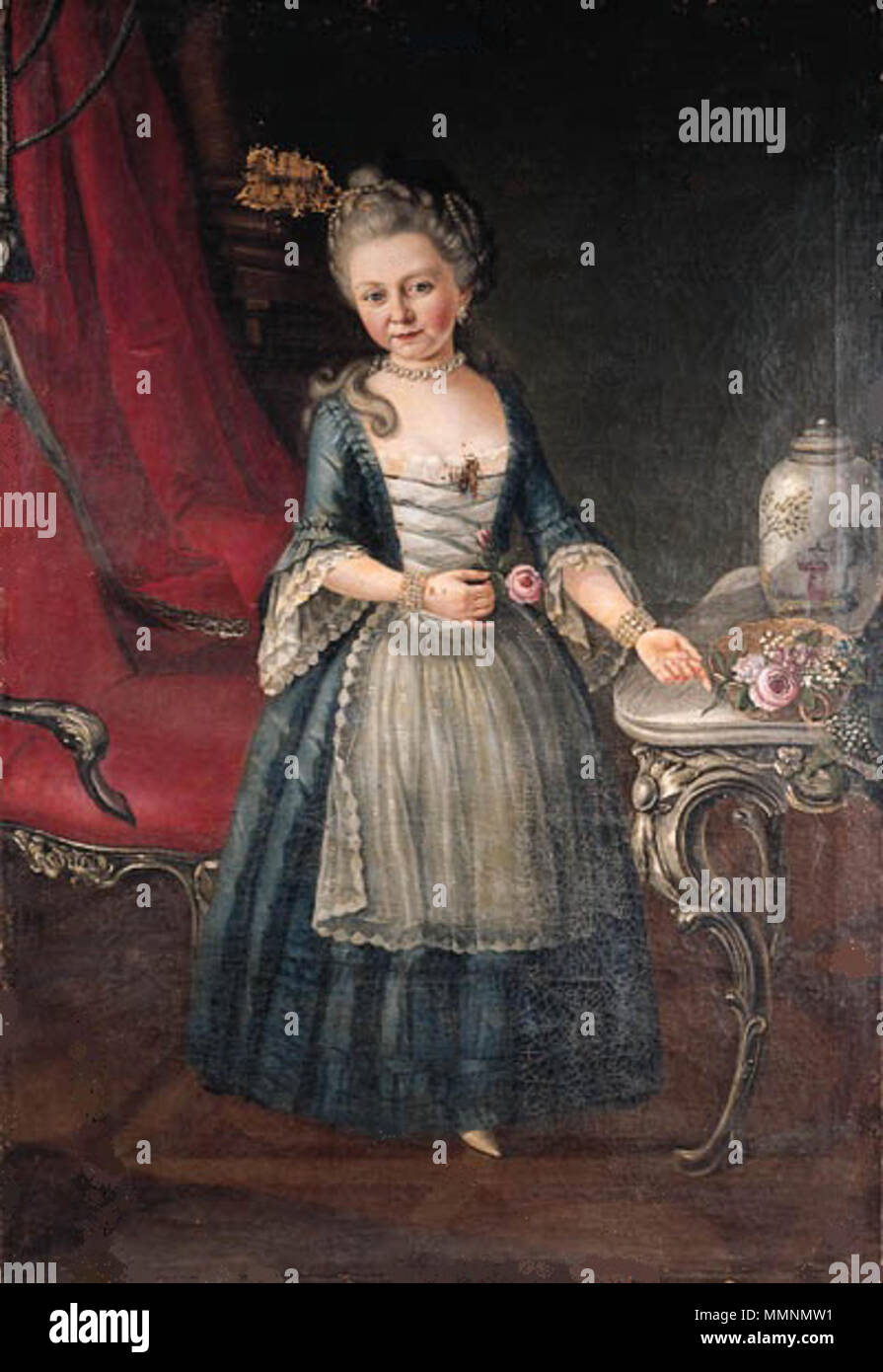 Possibly Portrait of Friederike of Mecklenburg-Strelitz, née Hesse-Darmstadt  (1752-1782) . 18th century. Portrait of a noble girl by follower of  Strecker Stock Photo - Alamy
