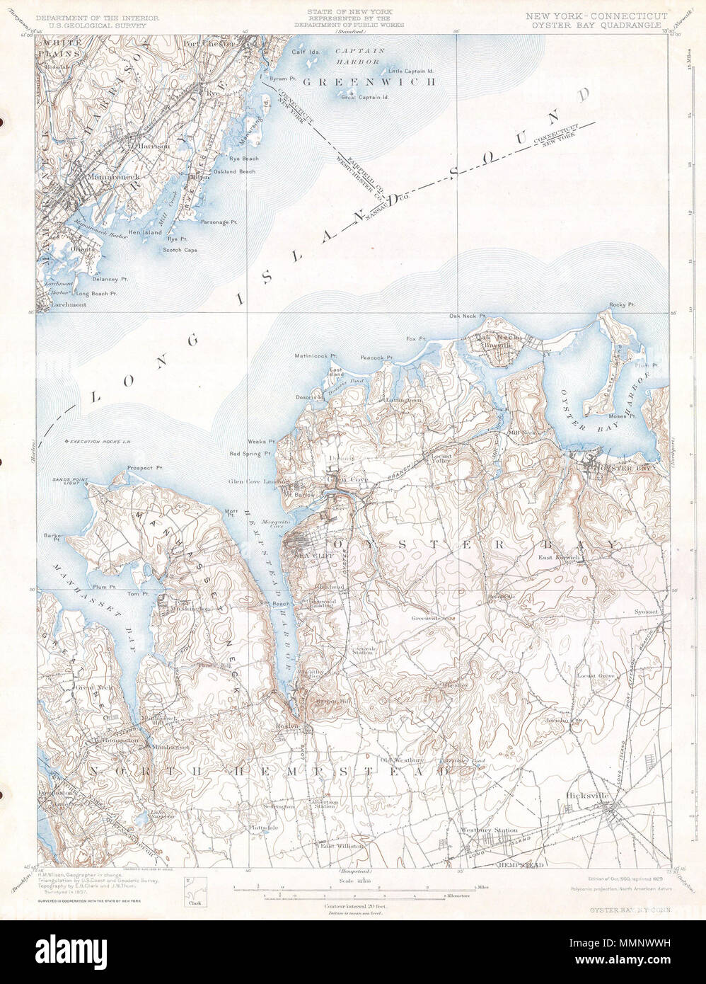 Topographical Chart of Mamaroneck Area
