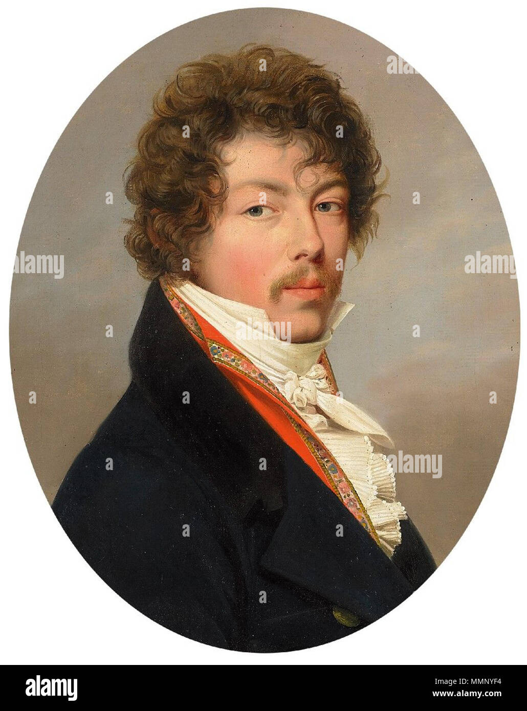 . Deutsch: Selbstbildnis um 1800. Öl auf Leinwand. 53 x 43,5 cm. Rückseitig: Auf dem Keilrahmen alte Etiketten mit Hinweis auf den Künstler.  . circa 1800. A. Krafft (1770–1856) 20 A Krafft Selbstbildnis c1800 Stock Photo