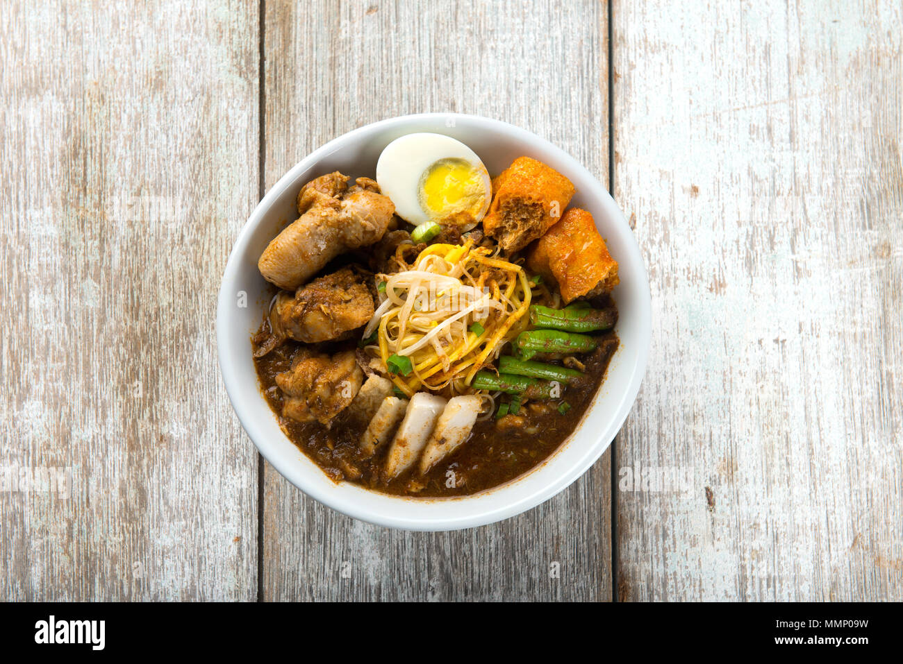 curry noodle flat lay Stock Photo