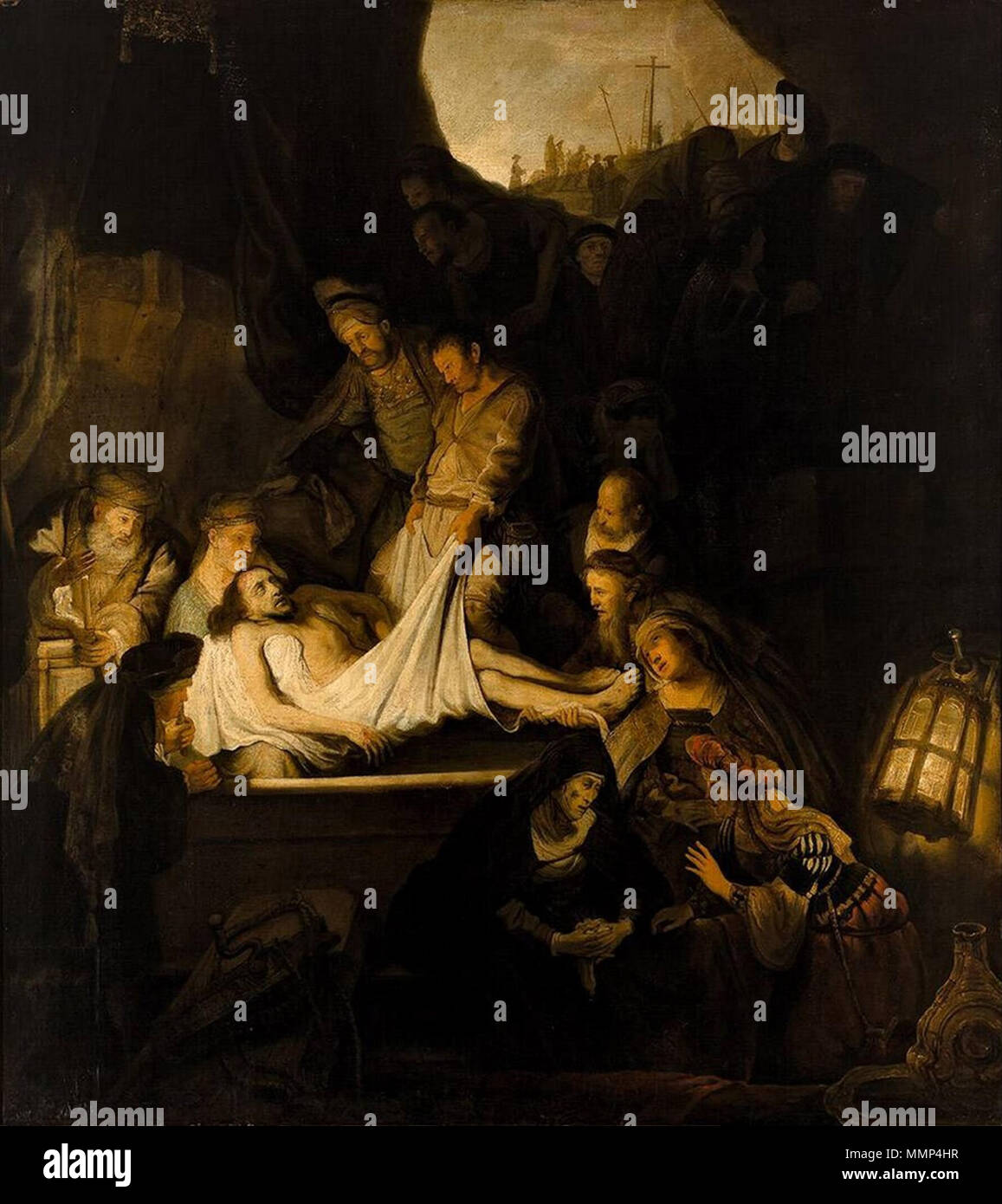The Entombment. between 1639 and 1700. After Rembrandt 004 Stock Photo