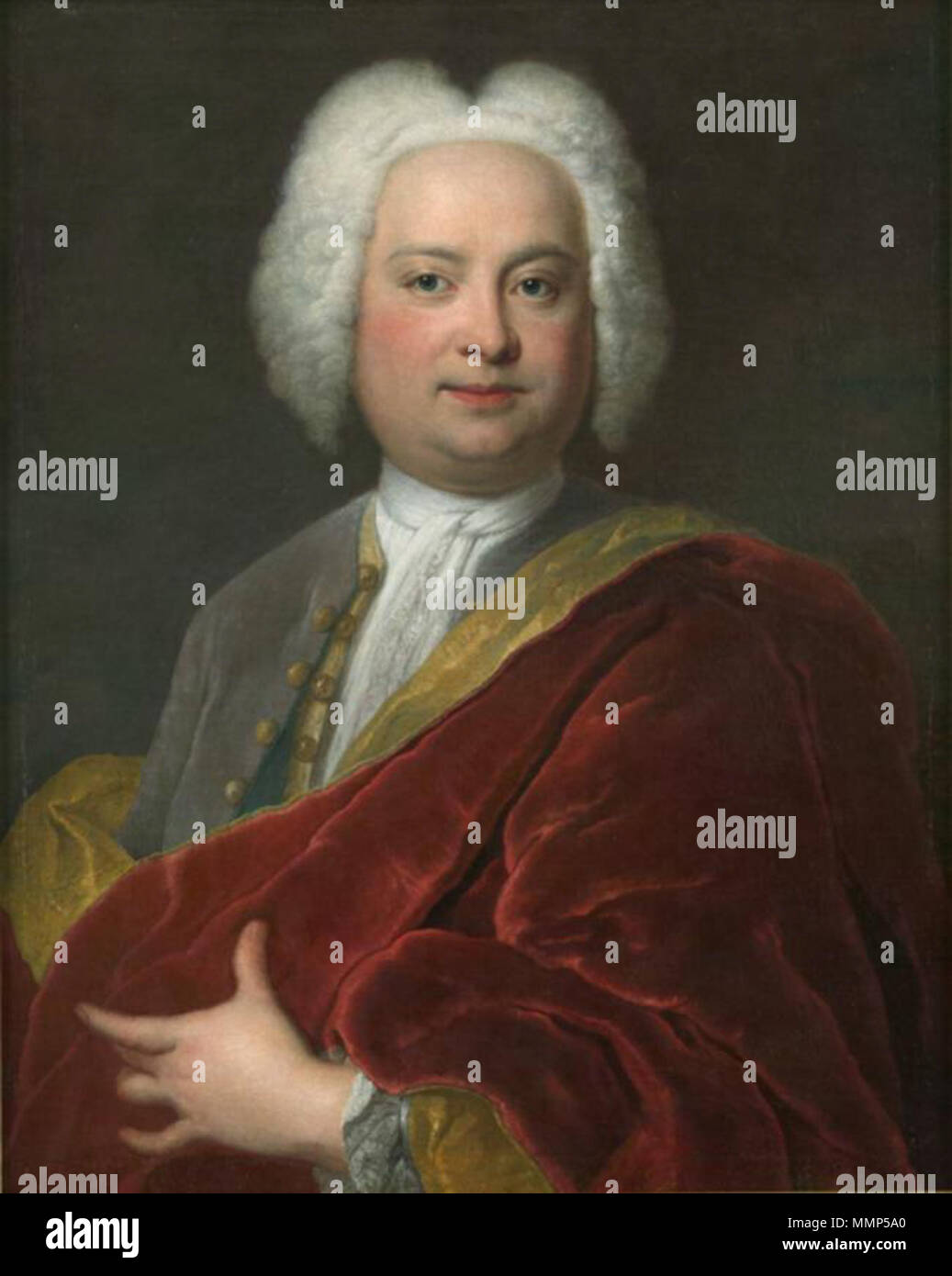 English: Portrait of William Anne Keppel, 2nd Earl of Albemarle . circa 1745. William Anne Keppel, 2nd Earl of Albemarle, by Charles Philips Stock Photo