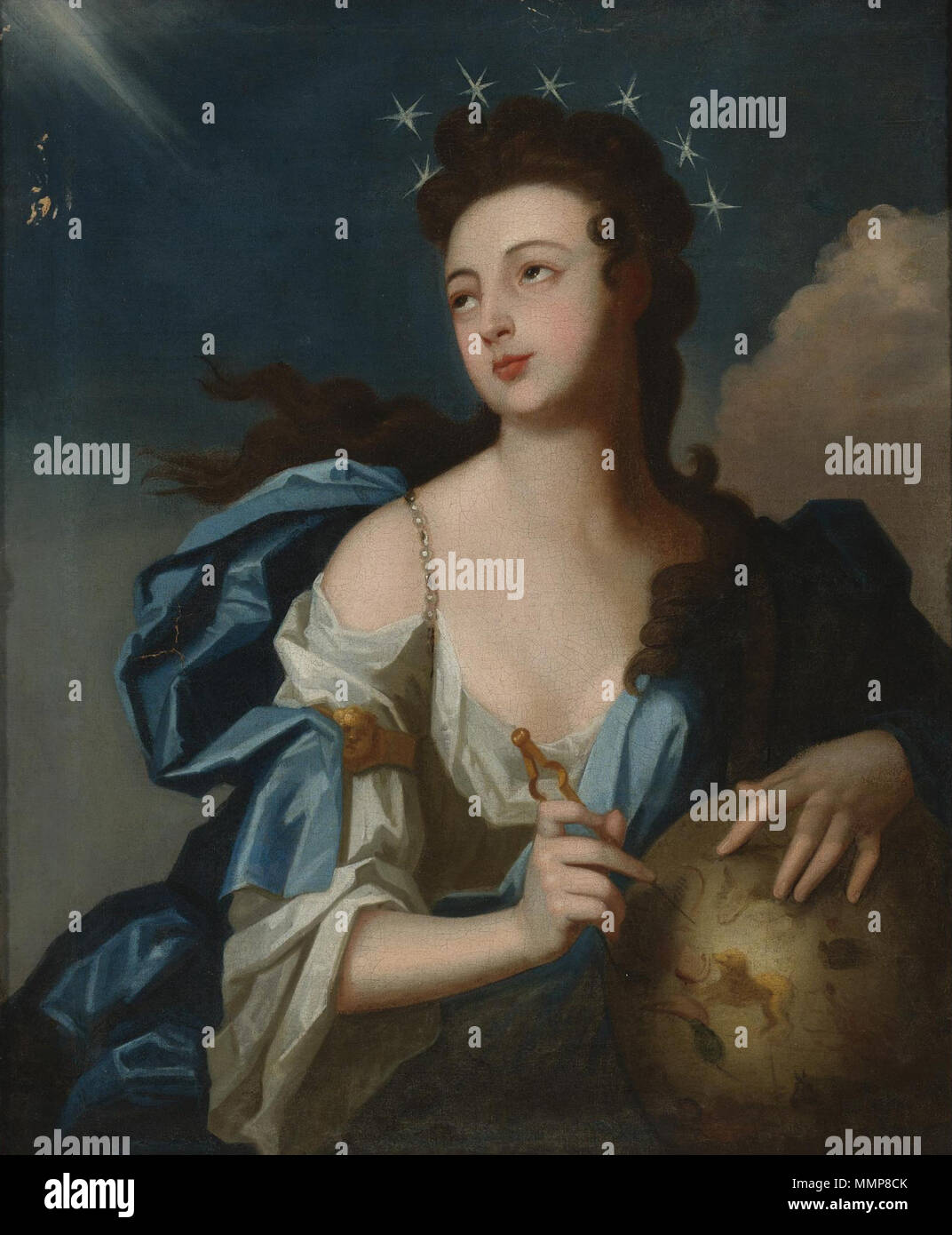 Allegorical Portrait of Urania, Muse of Astronomy by Louis Tocqué Stock Photo