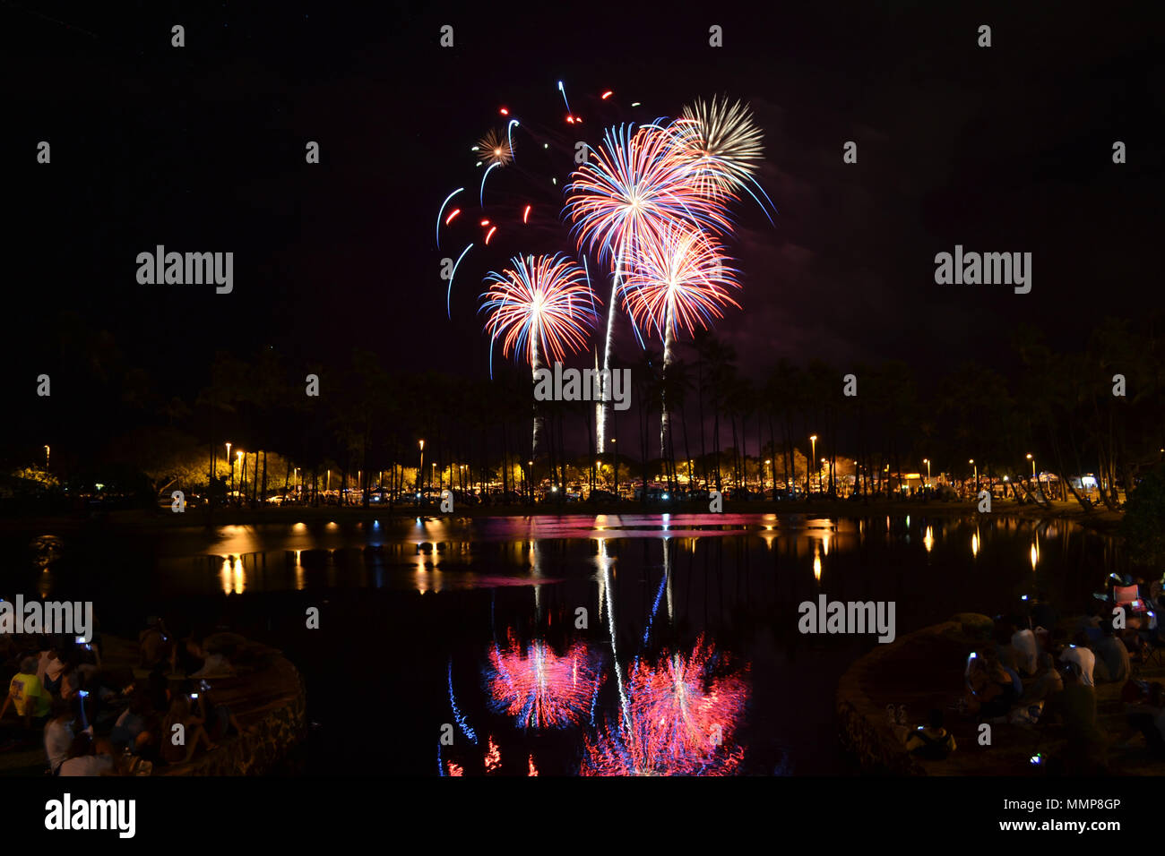 Fireworks display for the American Independence Day on 4th of July at