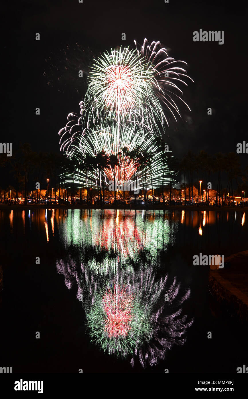 Fireworks display for the American Independence Day on 4th of July at