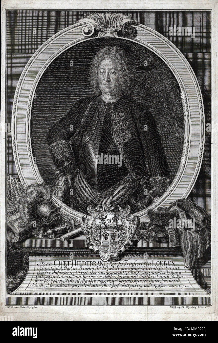 Portrait of Kurt Hildebrand von Loeben (16611730). 1781. Kurt