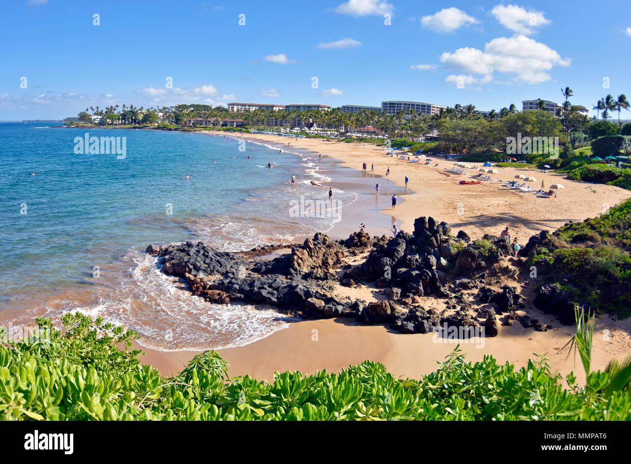Wailea Beach, Maui, Hawaii, USA Stock Photo