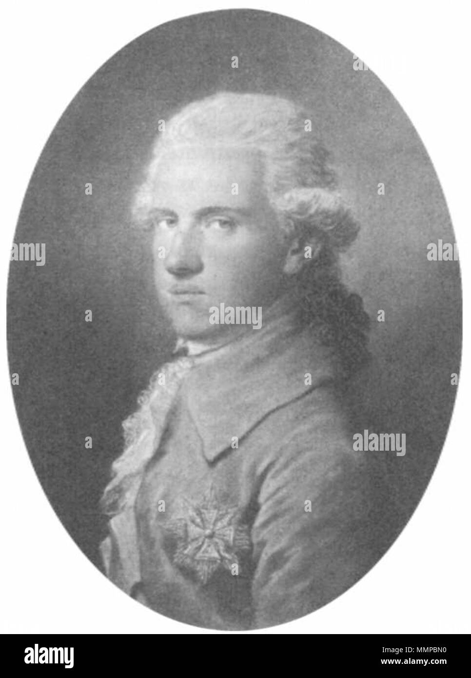 Portrait of Karl August, Grand Duke of Saxe-Weimar-Eisenach (1757-1828). 1784. Carl August 1784 Stock Photo