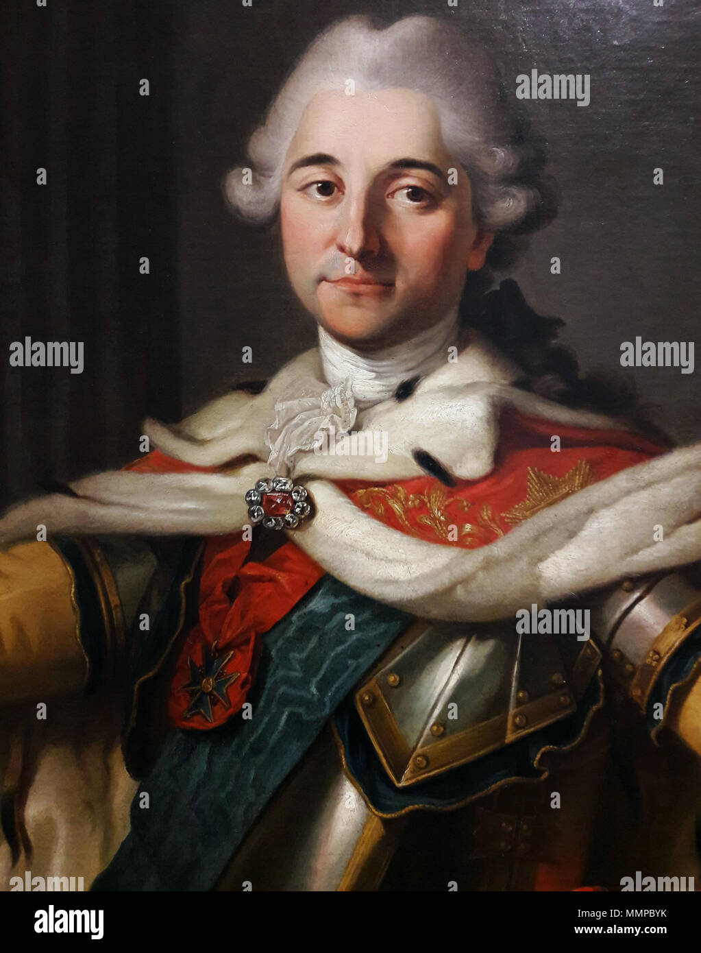 Portrait of Stanislaus Augustus Poniatowski (detail).. circa 1767. Krafft the Elder Stanislaus Augustus (detail) 02 Stock Photo