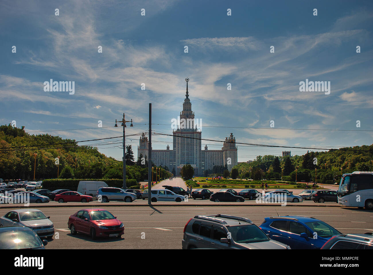 Lomonosov Moscow State University, one of the "Seven Sisters" in Moscow, Russia Stock Photo
