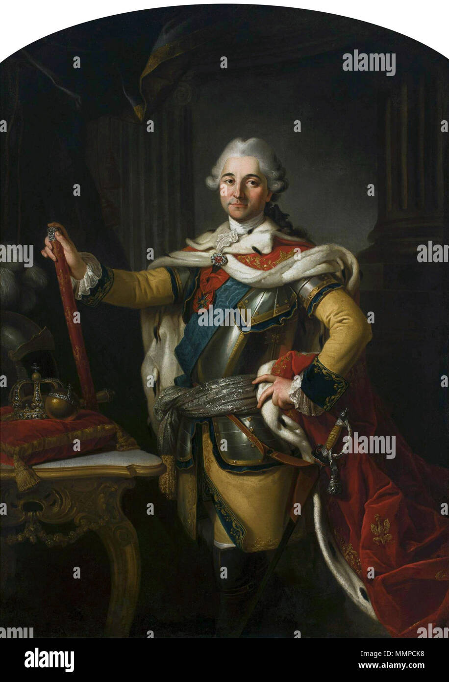 Portrait of Stanislaus Augustus Poniatowski.. circa 1767. Krafft the Elder Stanislaus Augustus Stock Photo