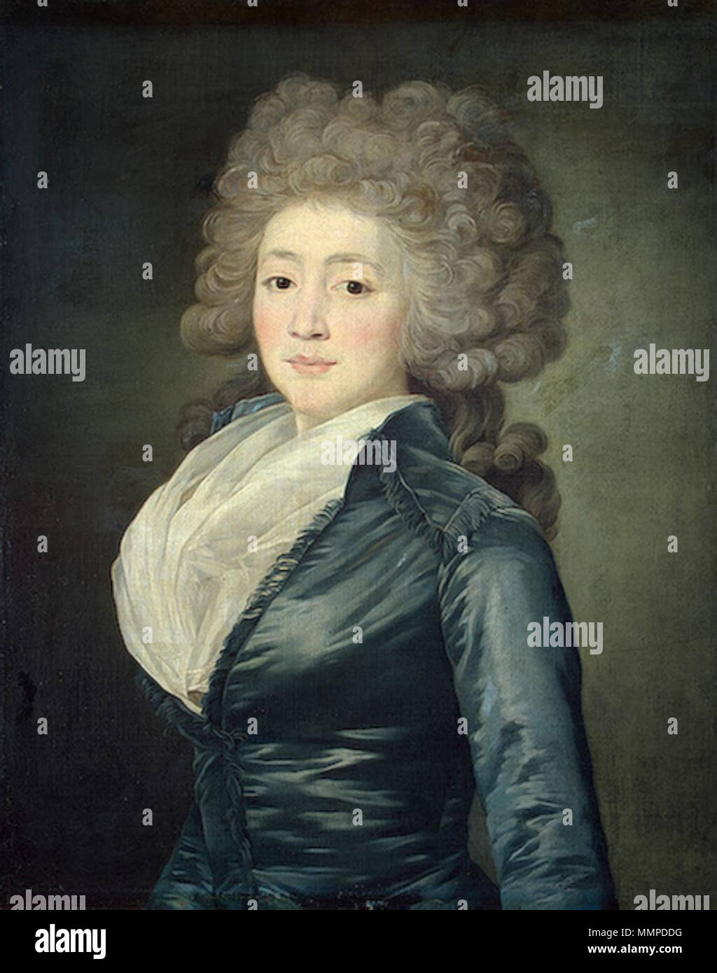 English: Portrait of Olga Zherebtsova (1766-1849) ???????: ????? ??? ???. ?????????, ????? ?????????????. 1780-90 . circa 1780-1790. Jean-Louis Voille 005 Stock Photo