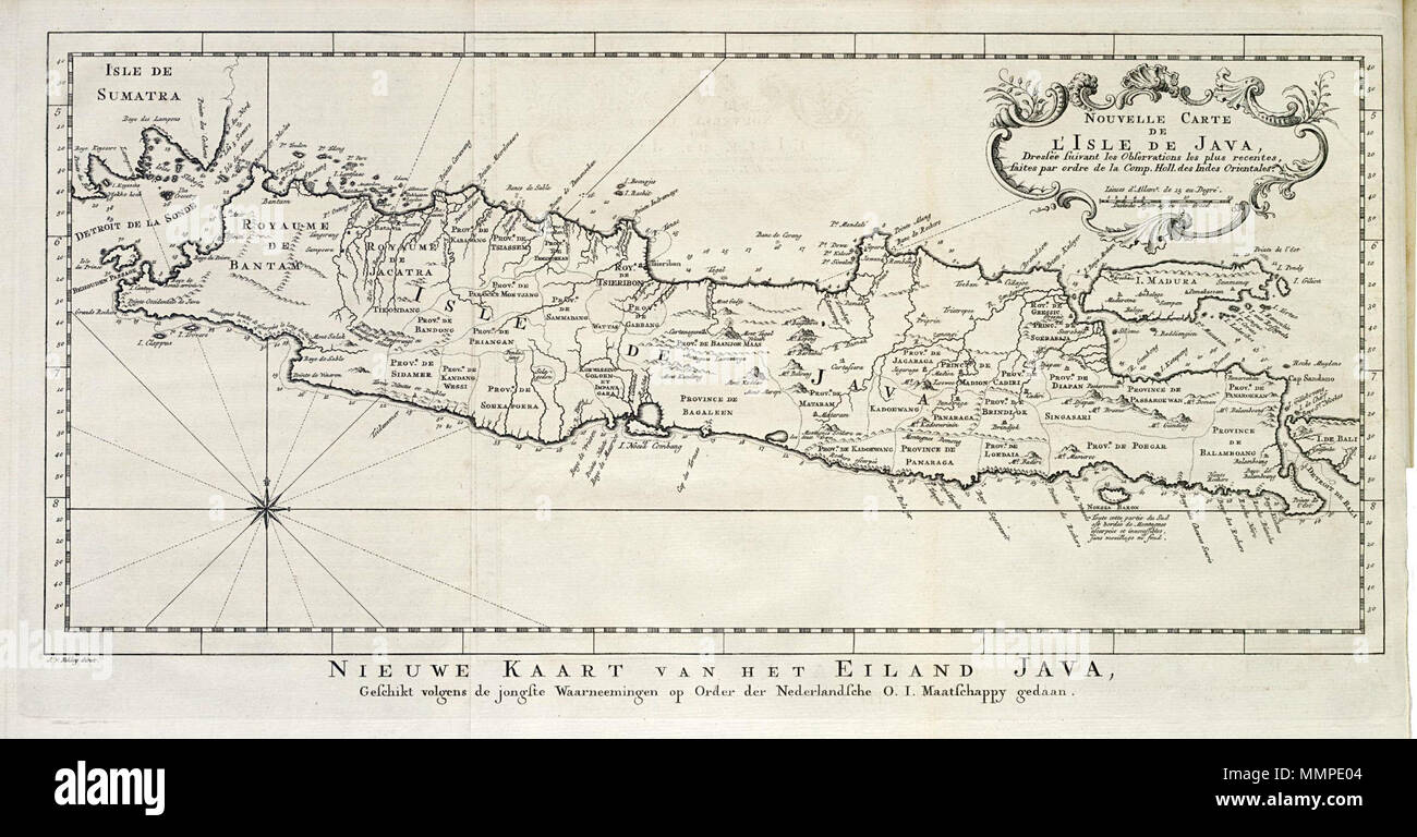 . Nederlands: Kaart van Java. Nieuwe Kaart van het Eiland Java ...