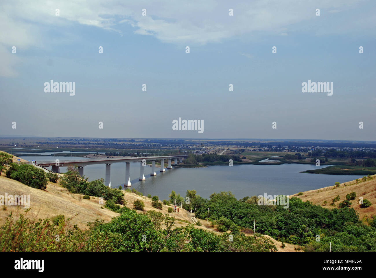 The road bridge spanning the River Don near the town of Kalach on Don ...