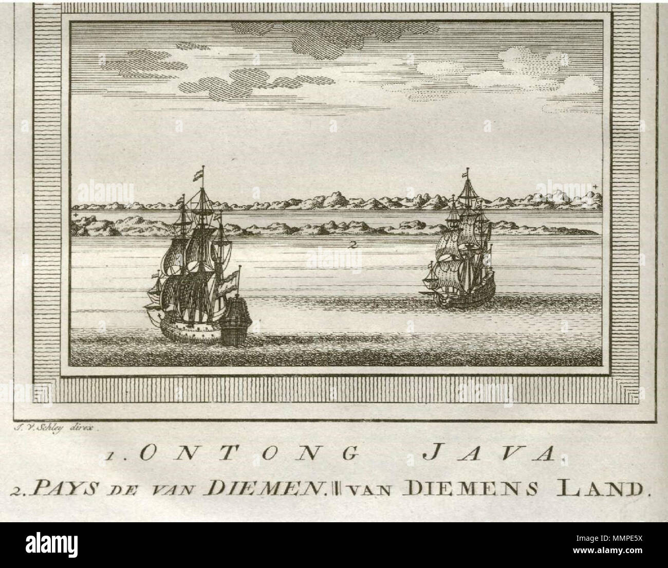 . Nederlands: Gezicht op Van Diemensland. 1. Ontong Java. 2. Pays de ...