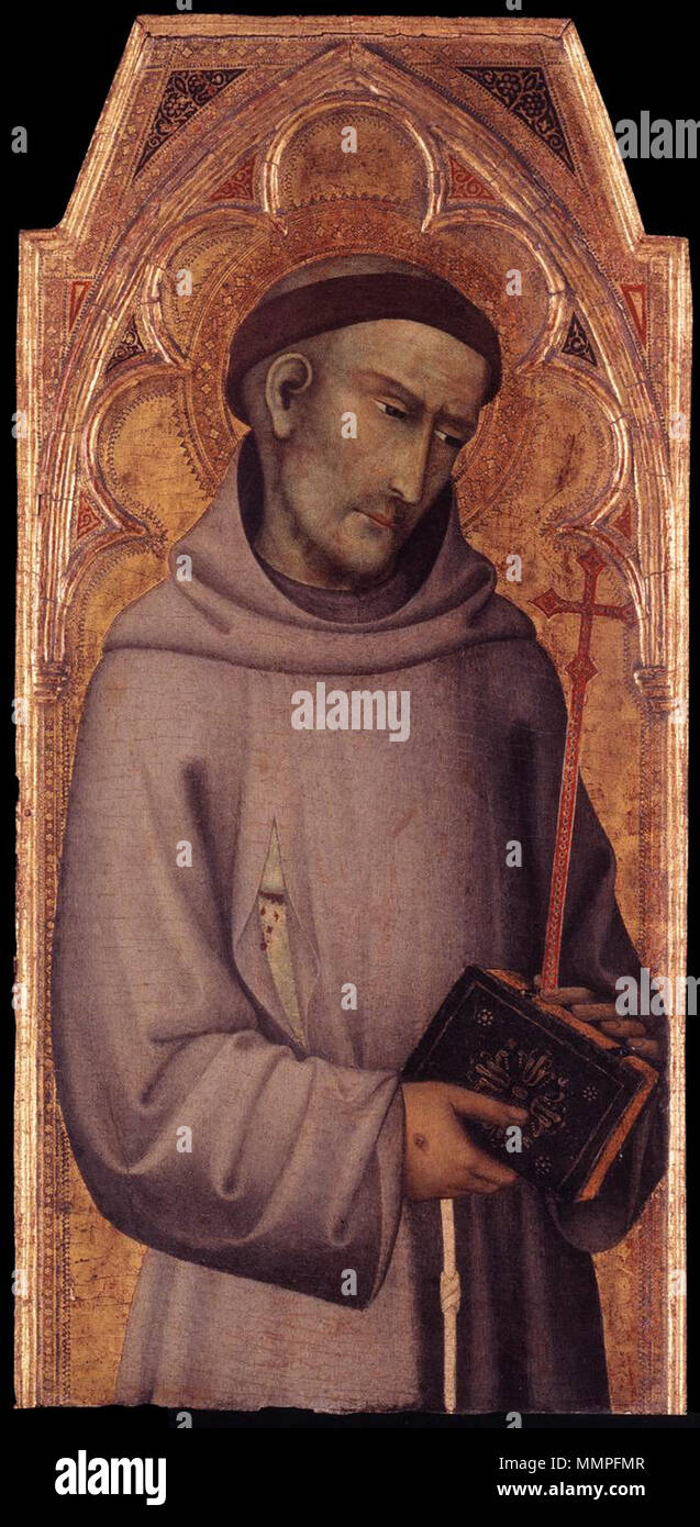 St Francis of Assisi detail. between 1355 and 1360. Andrea vanni, san francesco d'assisi Stock Photo
