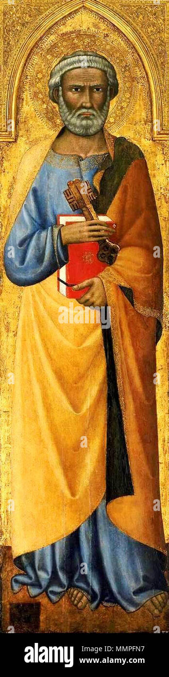 St Peter.. 1390. Andrea vanni.St Peter.Boston MFA Stock Photo