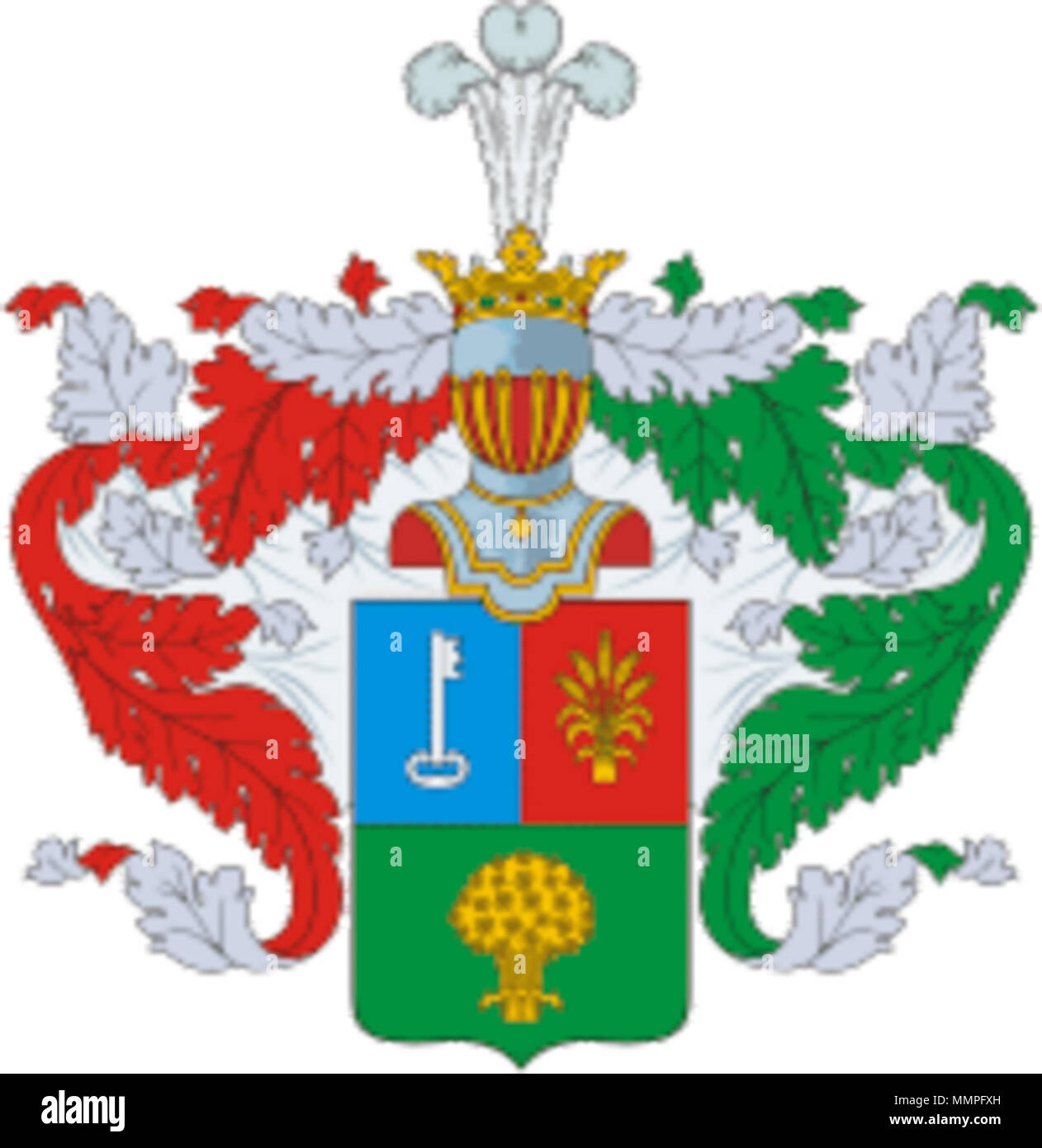 . Русский: Родовой герб English: Coat of Arms of Andreev family Andreev v10 p66 Stock Photo