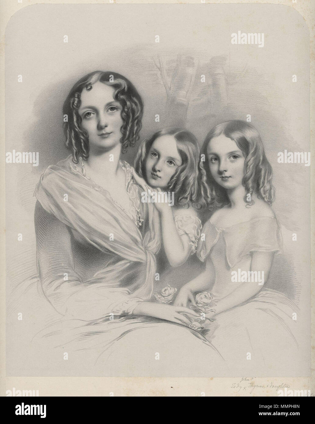 Anna Constantia (née Beresford), Lady Thynne; Selina Thynne; Emily Thynne by Richard James Lane Stock Photo