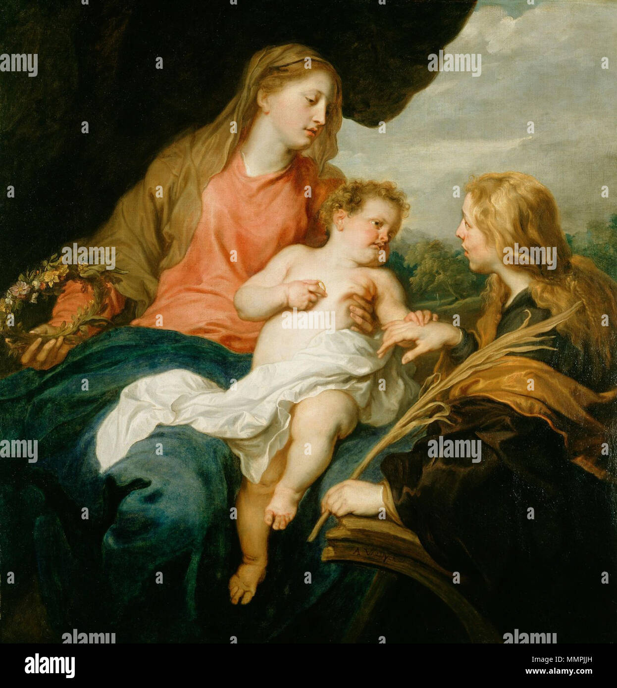 English: The Mystical Marriage of St. Catherine . circa 1630. Anthony ...