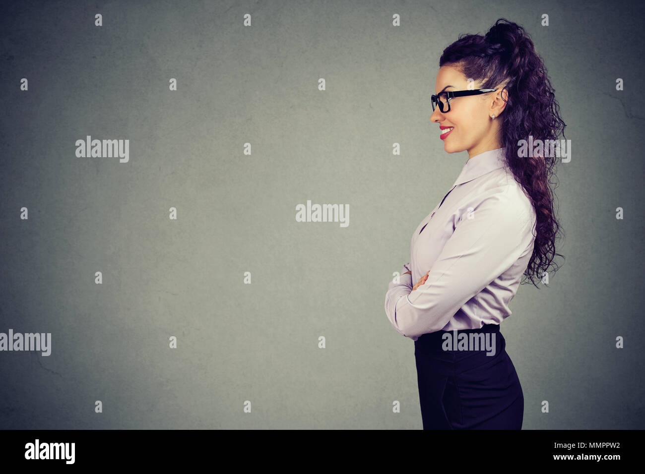 Portrait of a beautiful smiling young business woman Stock Photo