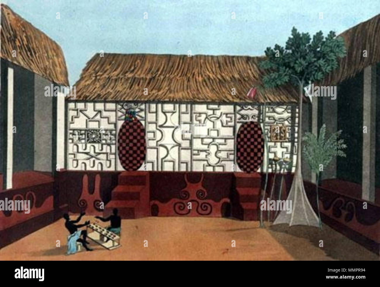 . English Architecture of Ashantis drawn by Thomas Edward Bowdich in