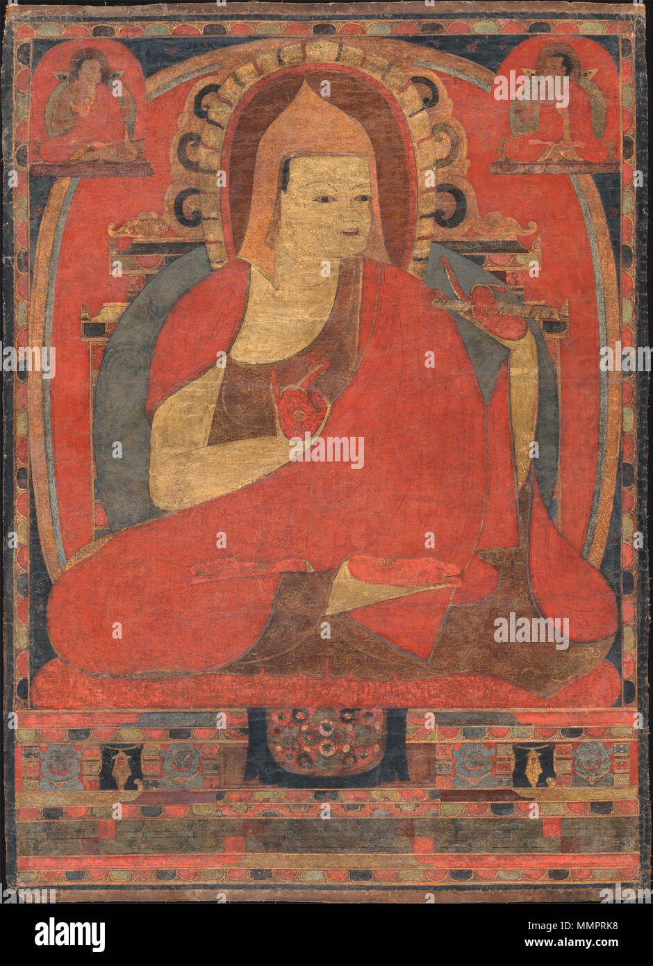 . Portrait of Atisha  . circa 1100. Unknown [Tibet (a Kadampa monastery)] Atisha Stock Photo