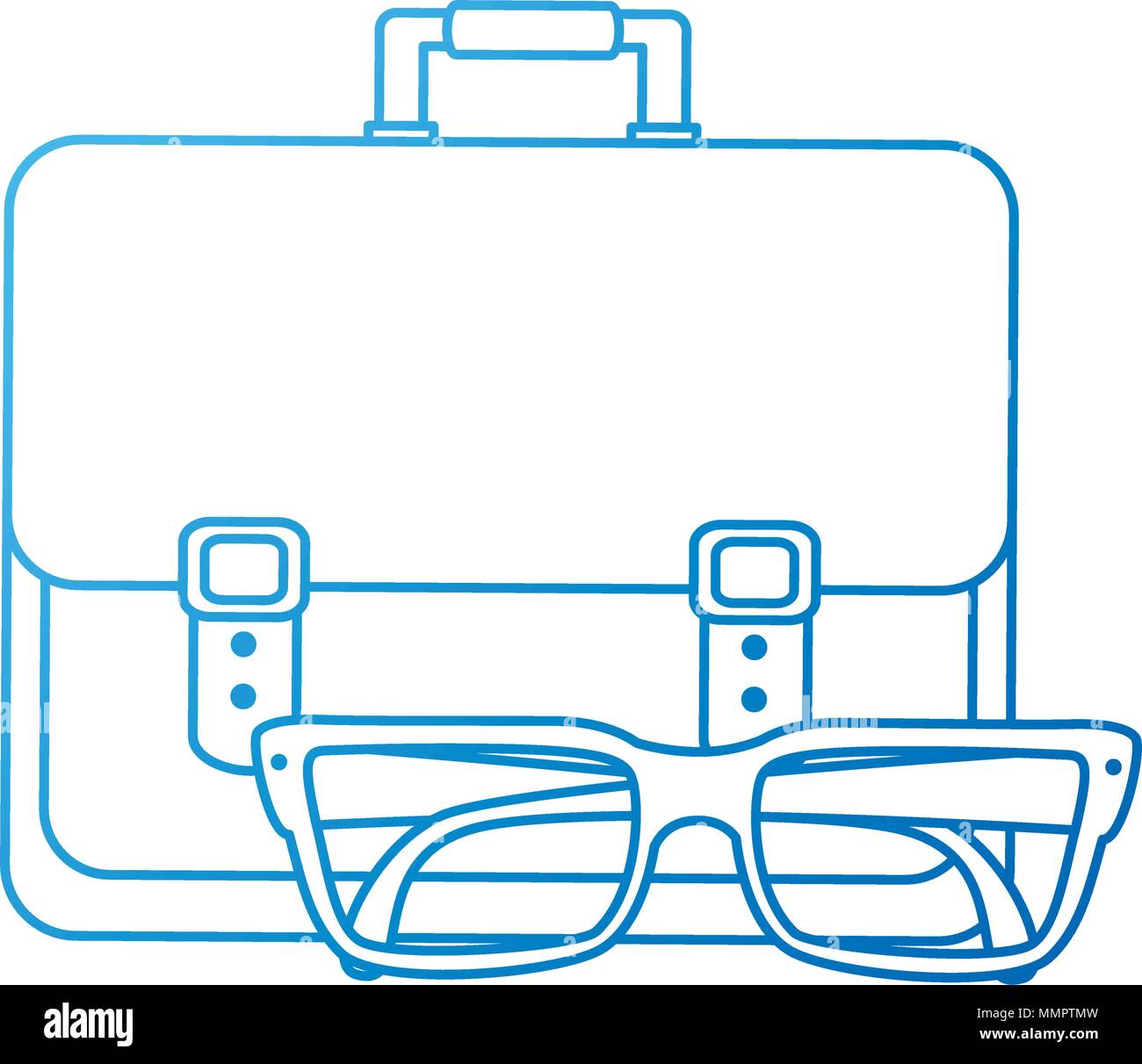 portfolio briefcase with glasses Stock Vector