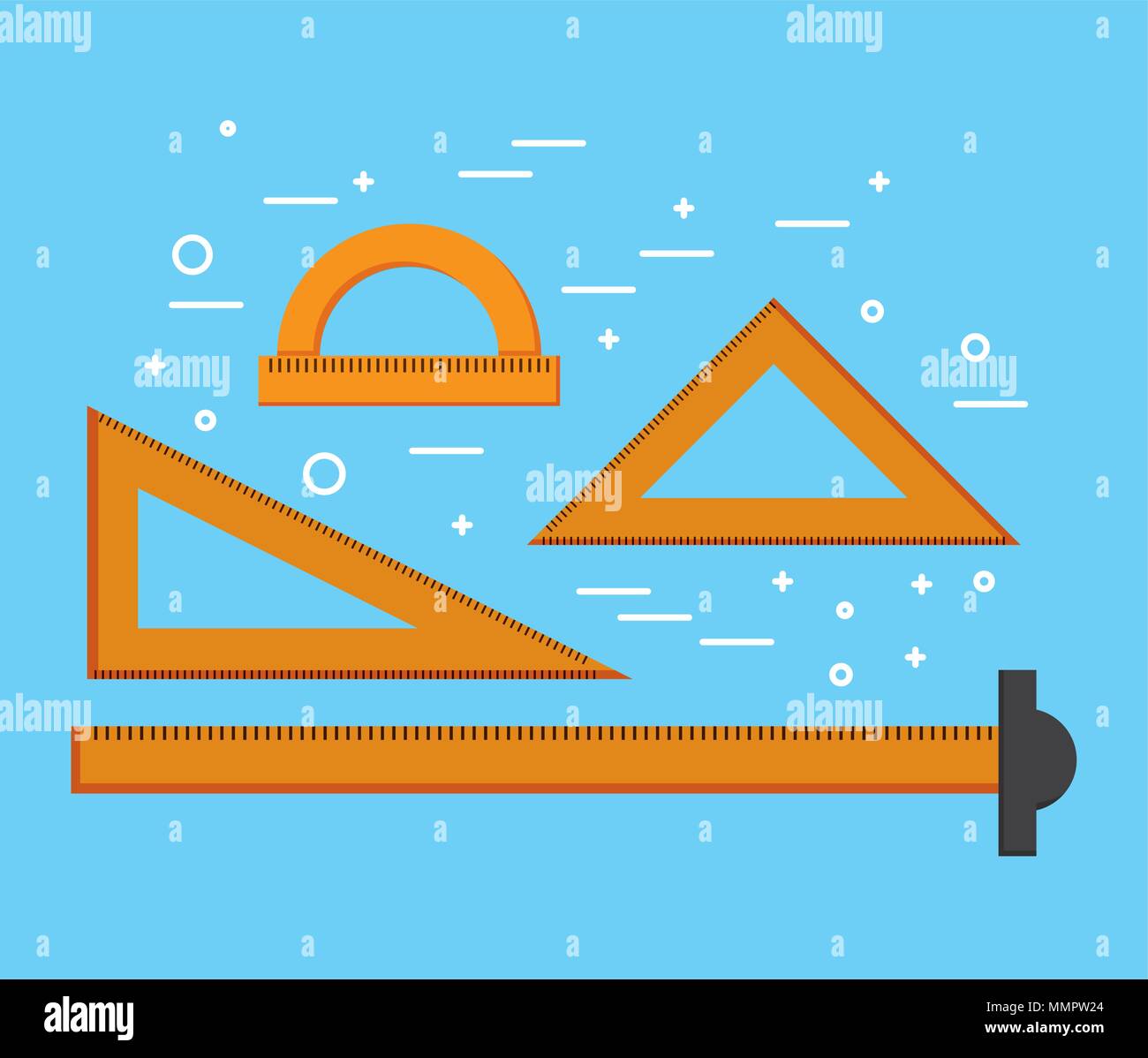 pix Cartoon T Square Drawing https www alamy com designer ruler t square triangles and protractor supplies vector illustration image184899404 html
