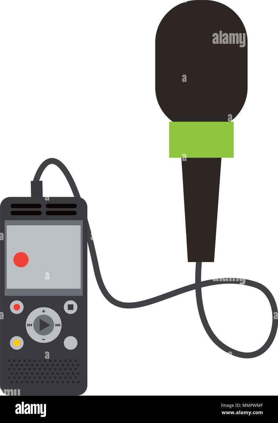 music player mp3 with microphone vector illustration design Stock ...