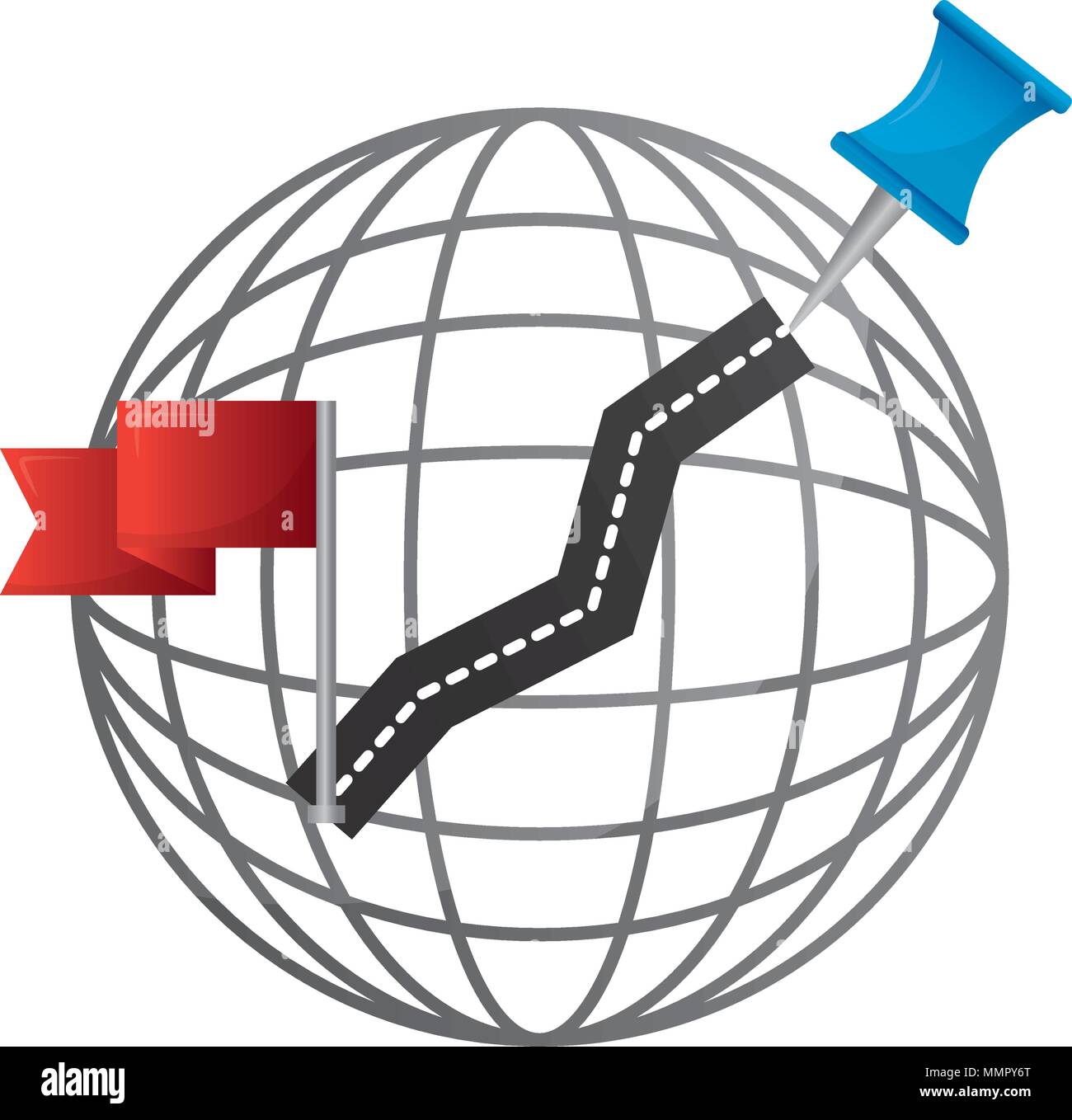 gps navigation world cartography flag pin map vector illustration Stock ...