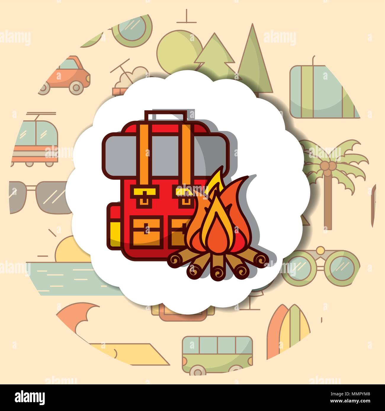 Time travel tourist tent Stock Vector Images Alamy