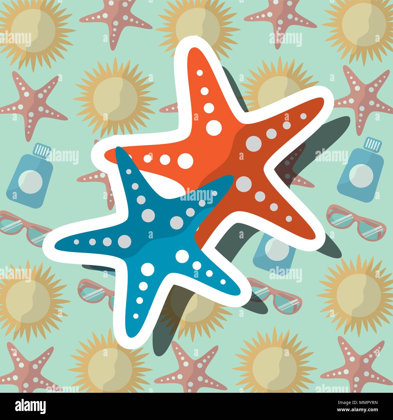 summer time beach Stock Vector