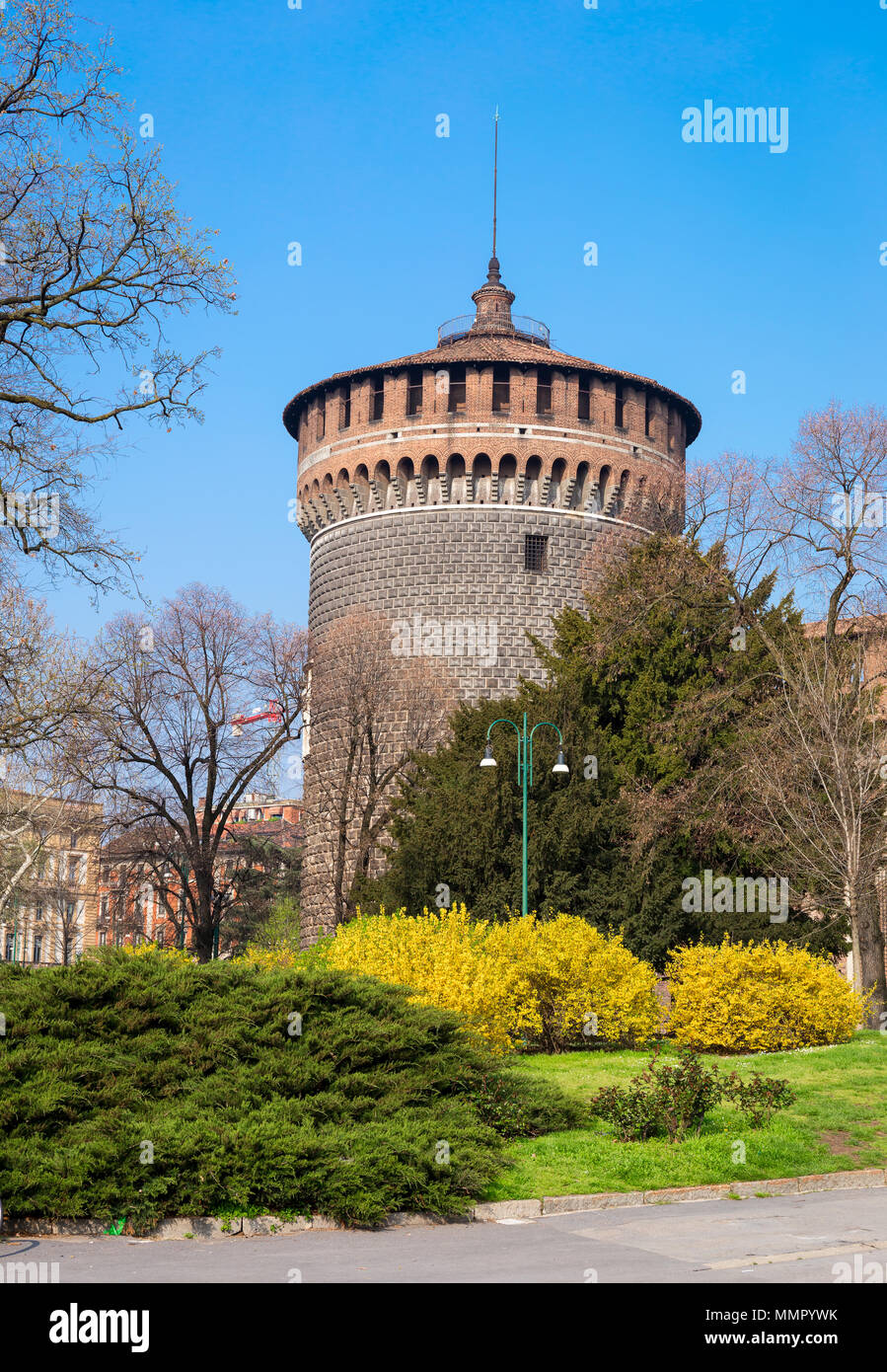 Milan fortress tower Stock Photo