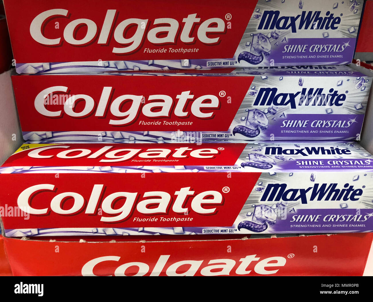 Stock photo of boxes of Colgate toothpaste Stock Photo Alamy