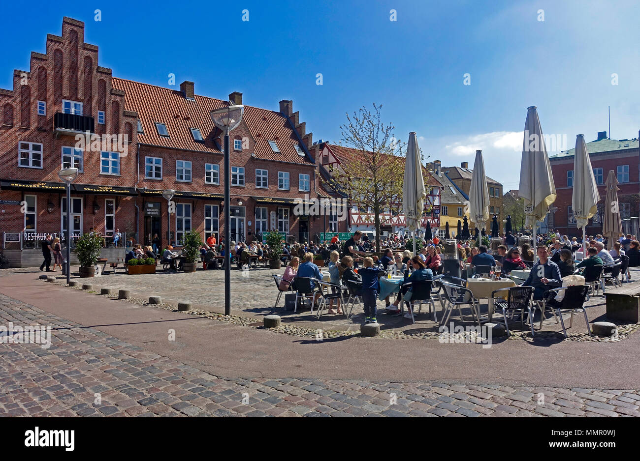 Outside cafe culture on C W Obels Plads in town centre Aalborg ...