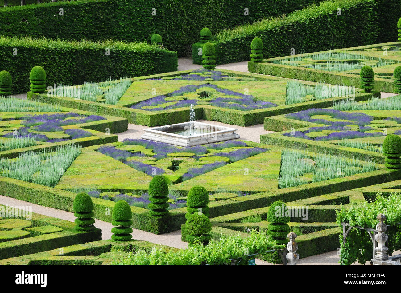 Chateau de Villandry and Gardens in the Loire Valley, France Stock Photo